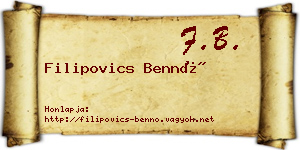 Filipovics Bennó névjegykártya
